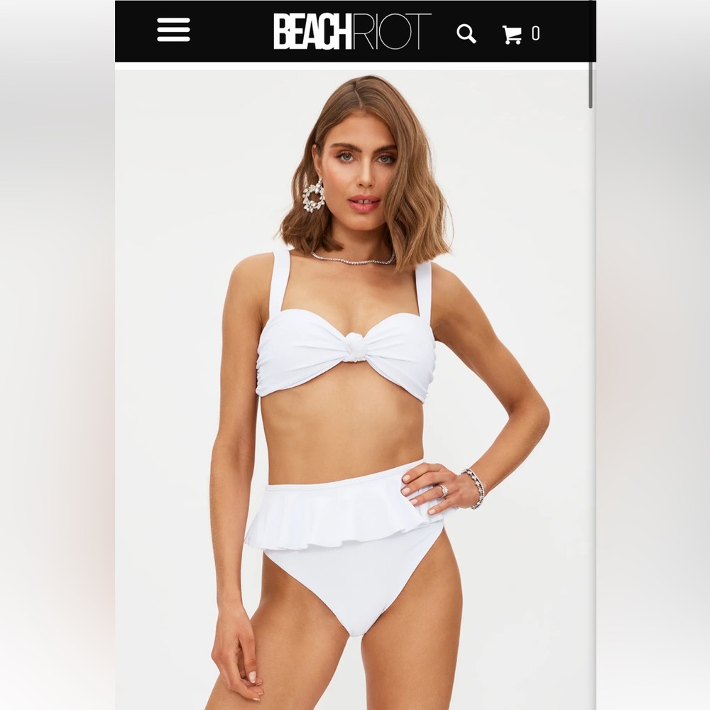 Beach Riot MRS Embroidered Bikini NWT